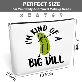 JJOINUS Pickle Makeup Bag for Women, Best Friend Sister Pickle Gifts, Makeup Travel Toiletry Bags, Zipper Pouch Bag for Pickle Lover Christmas Birthday Gift,10x7