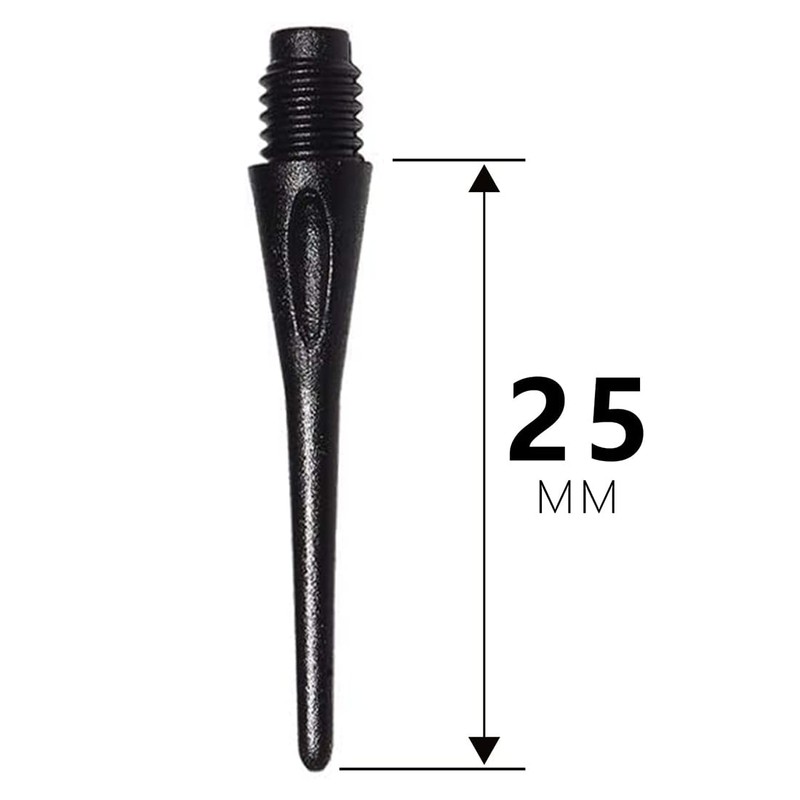 Pack of 50 Dart Tips, 2BA Black Soft Dart Tips,