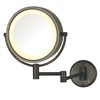 JERDON Wall-Mounted Magnifiying Makeup Mirror with Lights - Direct Wire