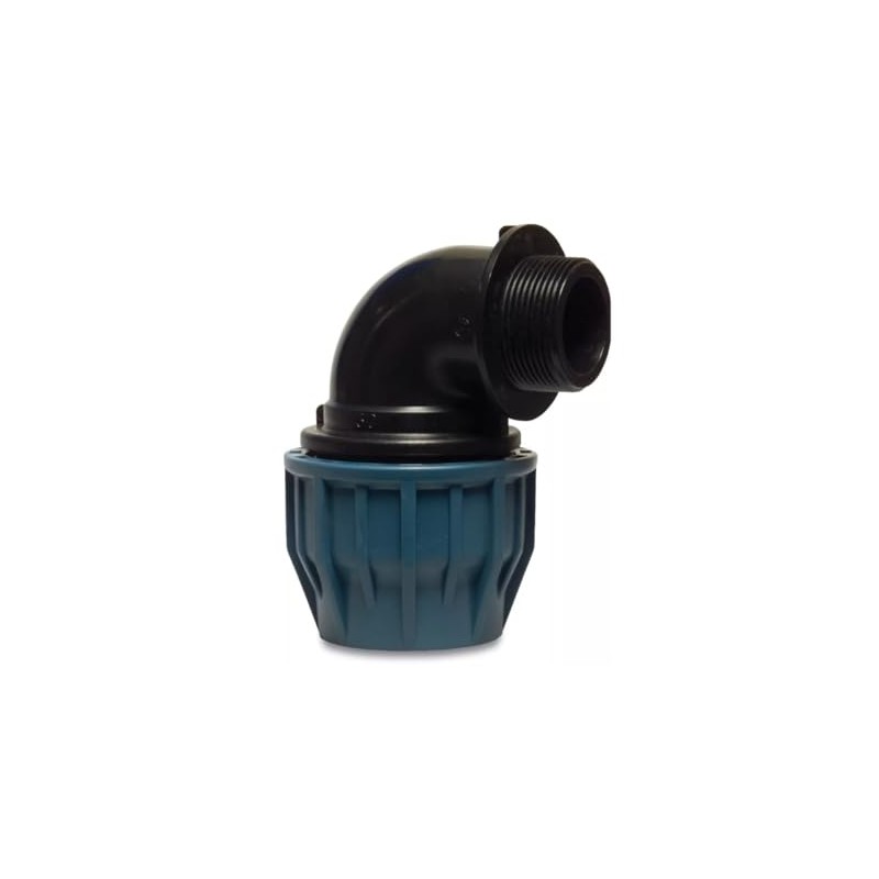 MDPE Plastic Compression Fittings Plug Thread Elbow 1/2" X 20mm