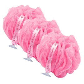 Bodylife Exfoliating Bath & Shower Body Puff/Scrunchie/Buffer Flamingo Pink 55g Triple Pack