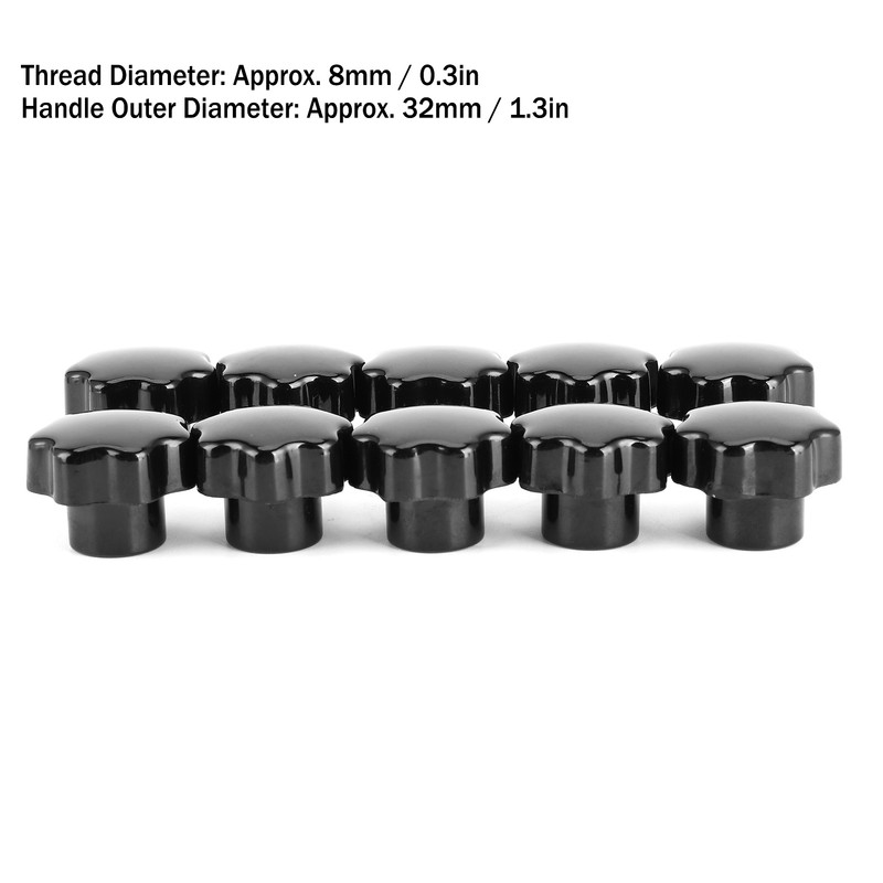 10Pcs Nuts Knob Grip Handle 7-Star 8mm Female Thread Brass