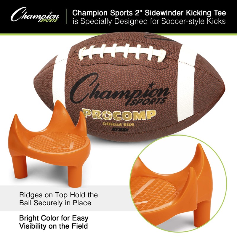 Champion Sports Football 2 Inch Sidewinder Soccer Style Kicking Tee