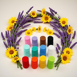 120 Pcs Essential Oil Diffuser Locket Necklace Refill Pads/Aromatherapy Diffuser Necklace Replacement Pads/Thickened/Washable/Highly Absorbent for Aroma Diffuser Pendant Necklace (Mix Color)