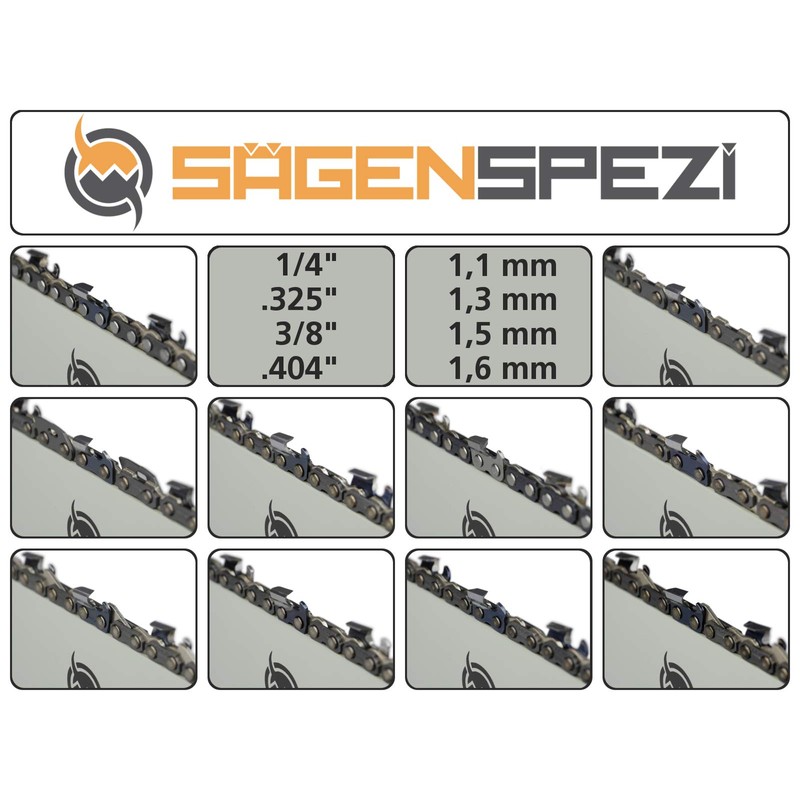 Sägenspezi Saw Chain 3/8 Inch 1.3 mm Half Chisel 50TG