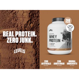 Levels Nutrition Levels Grass Fed Whey Protein Powder, No Artificials, 24G of Protein, Pure Chocolate, 5LB