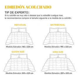 Edredón Tamaño Relleno Hipoalergénico Súper Suave Individual                                                                                          