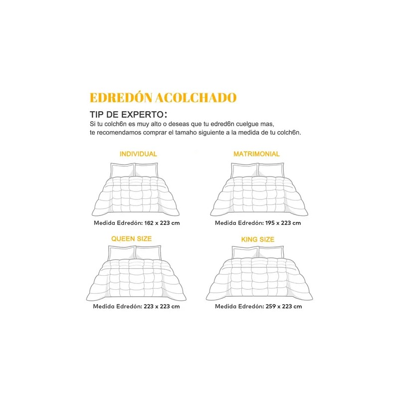 Edredón Tamaño Relleno Hipoalergénico Súper Suave Individual