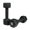 CAPHAUS Black Neoprene Coated Hex Dumbbells, Set of 2 for