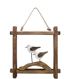 K KILIPES Nautical Beach Wood Seagull Home Wall Decor, Vintage Rustic Sea Bird Sculpture Hanging Wood Art Coastal Wall Decor for Bathroom Lake House Ocean Decor