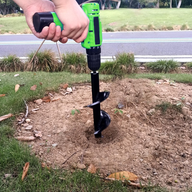 SYITCUN Auger Drill Bit for Planting - 4"X12" Heavy-Duty Garden