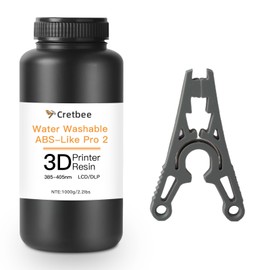 Cretbee Upgraded Water Washable ABS-Like 3D Printer Resin, High Toughness and Durability, High Precision 405nm Fast Curing Photopolymer Resin for LCD/DLP 3D Printing (Dark-Grey, 1000g)