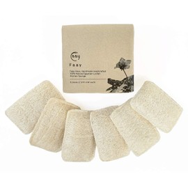 FAAY Esponjas ecológicas para platos, multiusos antiarañazos, para utensilios de cocina, cocina, bañera y cuerpo, fibra de luffa sin blanquear hecha a mano, natural, biodegradable, compostable y sin olor