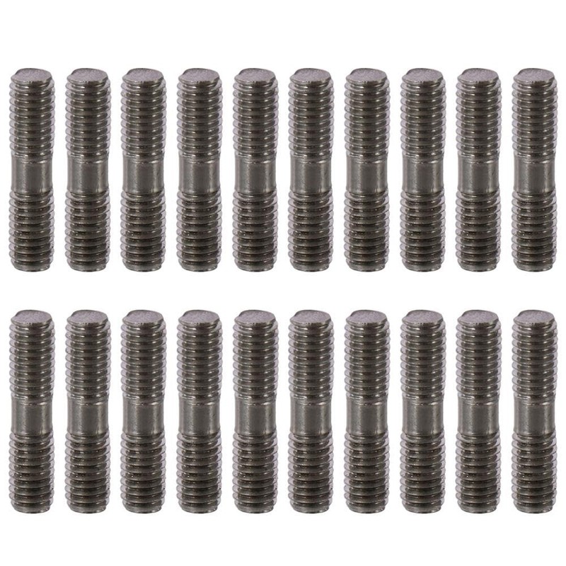 Fudeshe 20Pcs Fully Threaded Rods Studs,M6x25mm Double End Threaded Stud,Stainless