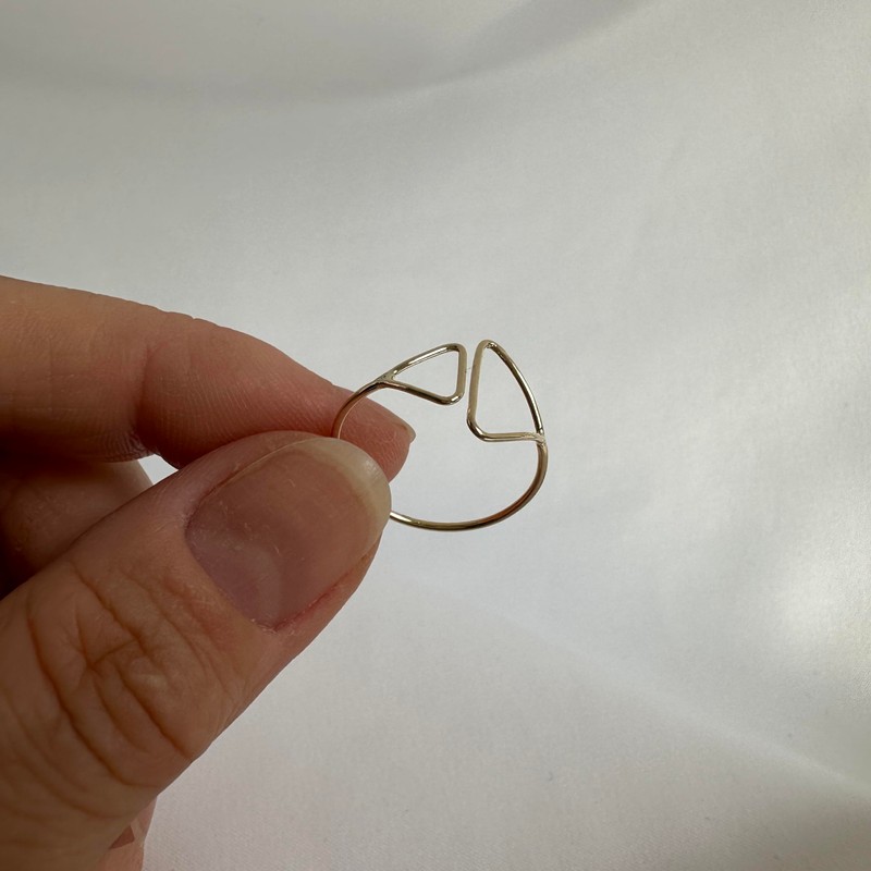 jewellerybox 9ct Yellow Gold Double Open Triangle Adjustable Ring