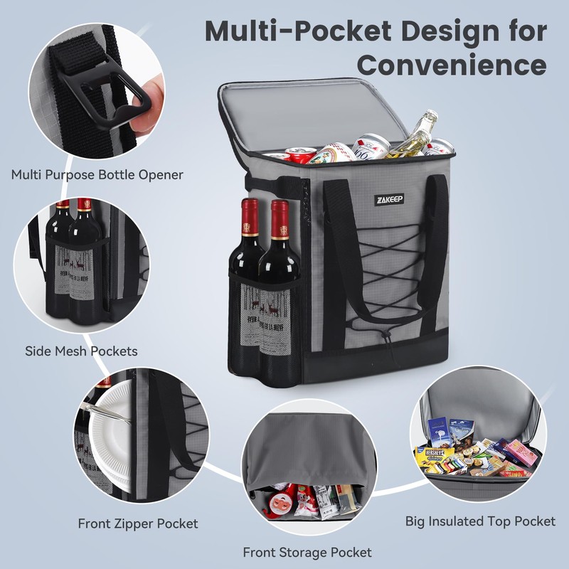 ZAKEEP Cooler Backpack, 36 Cans Multifunctional Leakproof Cooler Backpack with