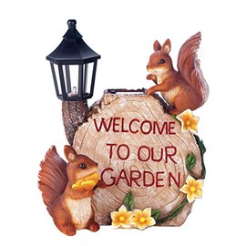 Accent Plus Solar Welcome to Our Garden Squirrels, No Size, Multicolor