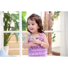 VCMART Rose Girls Cute Chunky Bubblegum Necklace and Bracelet Set Girls' Birthdays Day Gift