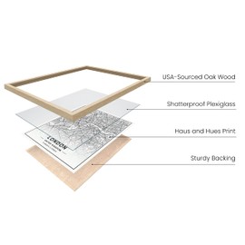 HAUS AND HUES Black and White Wall Art – Set of 4 City Prints, Paris, New York, London & Los Angeles Wall Decor (Beige Frame, 11x14)