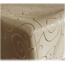 Jemidi Tablecloth. Satin Ornaments. Elegant Tablecloth. 31 Sizes and 7 Colours., cappuccino, 110x180
