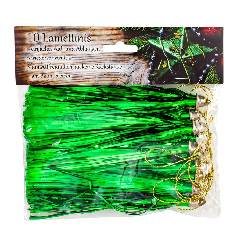 Lamettini Tinsel Pendant Christmas Tree Decoration Christmas Pendant (100, Green)