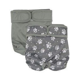 Amaliy Pack of 2 Washable and Reusable Female Dog Nappies Incontinence Nappies Pants M (Waist Circumference: 36-52 cm)