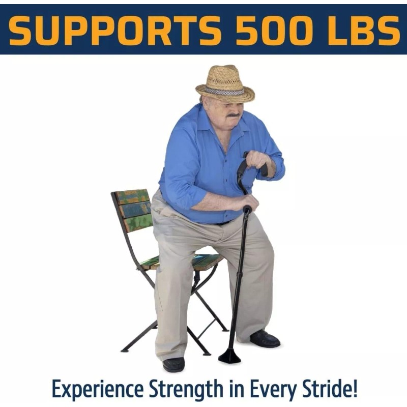 StrongArm Comfort Walking Cane w/ Self Standing Base Lightweight +