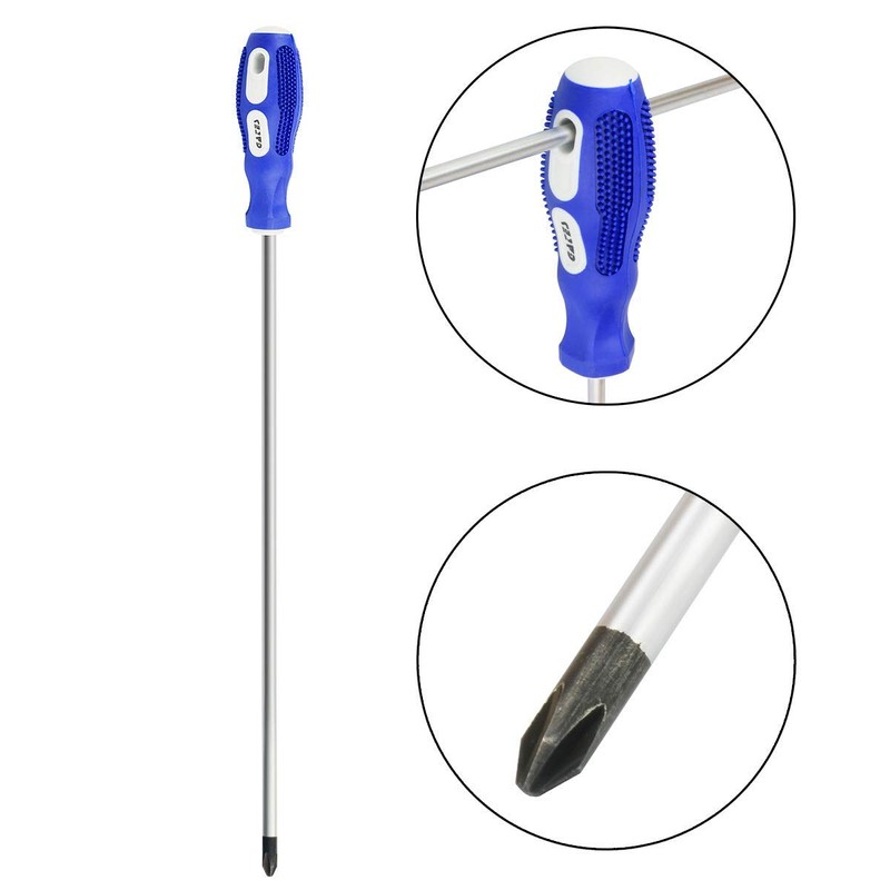 BQKKWIN Phillips Screwdriver, 12" Long Cross-head Screwdriver（PH2）, Magnetic Screwdriver with