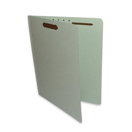 ALL-STATE LEGAL Pressboard Fastener Folder with 2 Fasteners, Straight-Cut Tab, 3" Expansion, Letter Size, Gray/Green, 25 per Box