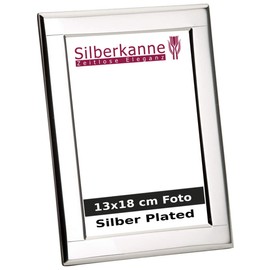 SILBERKANNE Mainz Picture Frame 13 x 18 cm Photo with Wooden Back Premium Silver Plated Elegant Silver-Plated in Top Workmanship