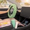 Twisted Fur Green Steering Wheel Cover, Plush Steering Wheel Cover,