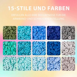 JHWELRG Beads for Bracelets DIY Clay Beads Set, Polymer Clay Bead Set with Letter Beads for Threading, Gift Idea for Christmas, Holidays, Birthdays, Rewards