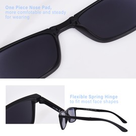 OPTOFENDY Reading Sunglasses for Men Women, Folding Full Lenses Reader Sunglasses with Zipper Case, UV Protection