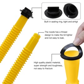 Gas Can Replacement Spout Kit Flexible Pour Nozzle with Gasket Stopper Caps Collar Caps Stripe Cap Spout Kit for Water Jugs and Old Can