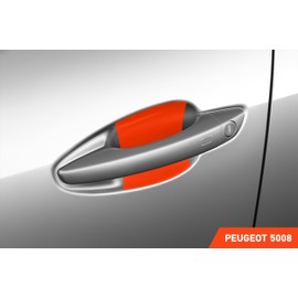 Luxshield Car Door Handle Protective Film Recessed Grip for Peugeot 5008 II I 2017-2024 - Scratch Protection, Paint Protection Film - Transparent Glossy