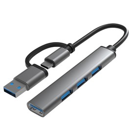 USB C Hub, 4 Ports USB Port Hub Expander, Ultra Fast Mini USB Extender Connector Adapter, Versatile USB Splitter with USB Hub for Macbook, Mac Pro/iMac/mini, PC, Surface Pro, XPS (3 USB2.0,1 USB3.0)