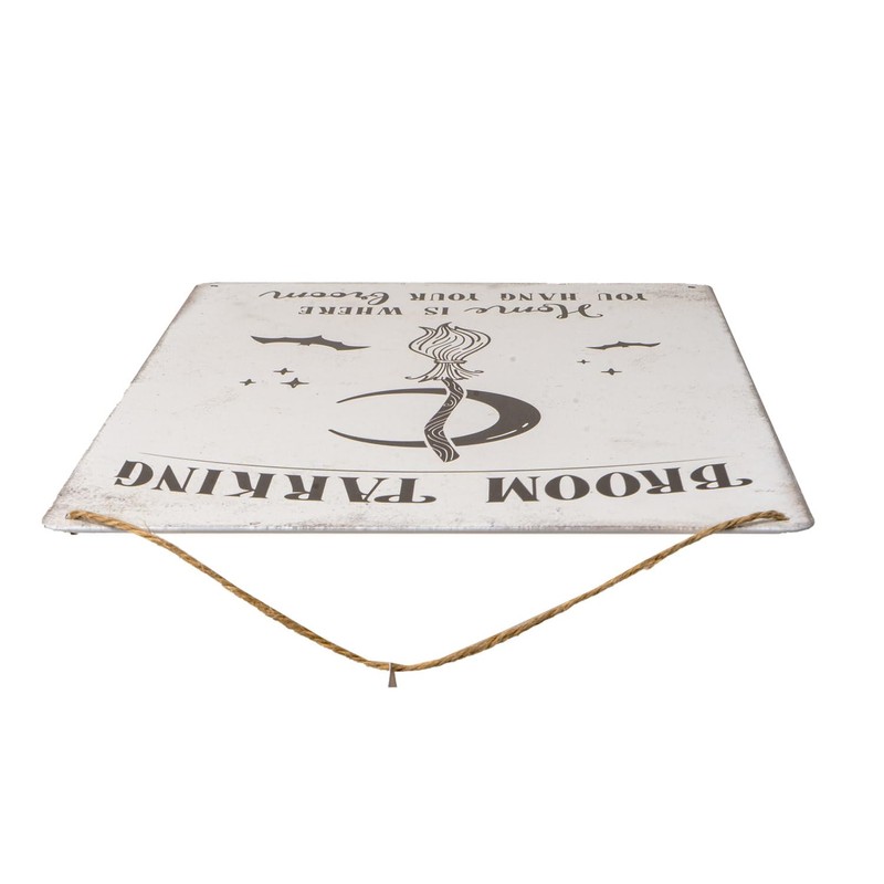 Pacific Trading Vintage Tin Broom Parking Sign