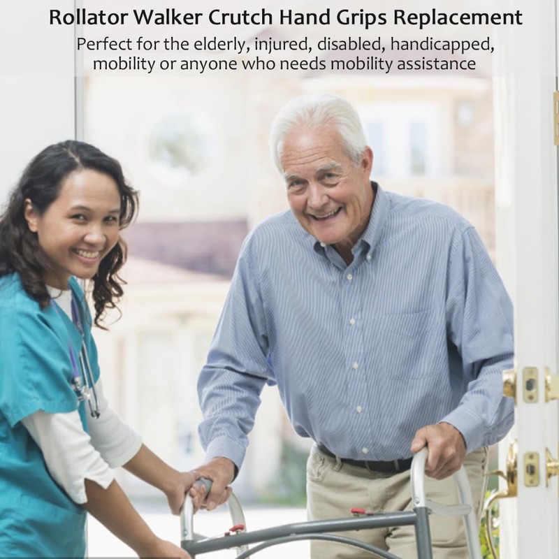 Crutch Hand Grips for Rollator Walker Replacement - Elderly &