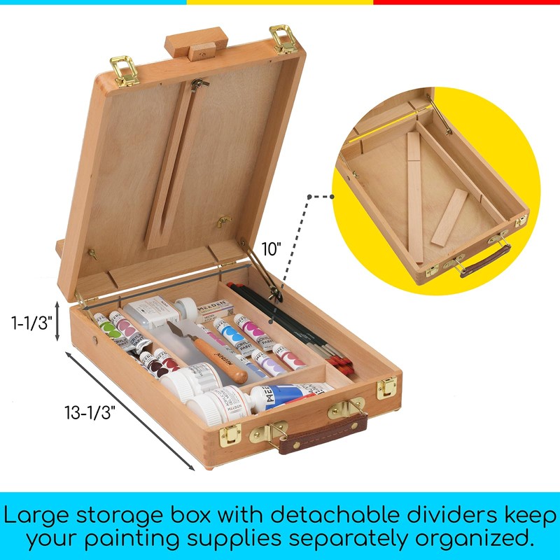 MEEDEN Tabletop Art Sketchbox Easel : Solid Beechwood Table Easels
