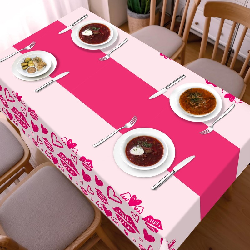 2 Pack Valentines Day Tablecloth,Valentines Day Decorations 54" x 108"