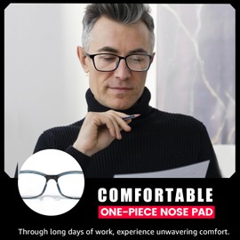 IGnaef Real Glass Reading Glasses with Clear Real Glass Lenses Blue Light Blocking UV Protection IF5189