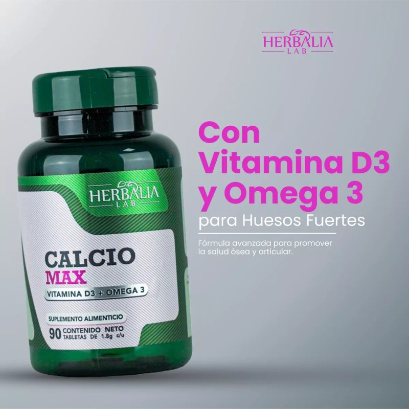 Herbalia Lab Calcio Max 600 Con Vitamina D3 Y Omega