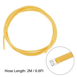 sourcing map Pneumatic PTFE Air Tubing Hose Kit 4mm OD 2mm ID 2M Length Yellow with 2Pcs M6 Quick Fittings