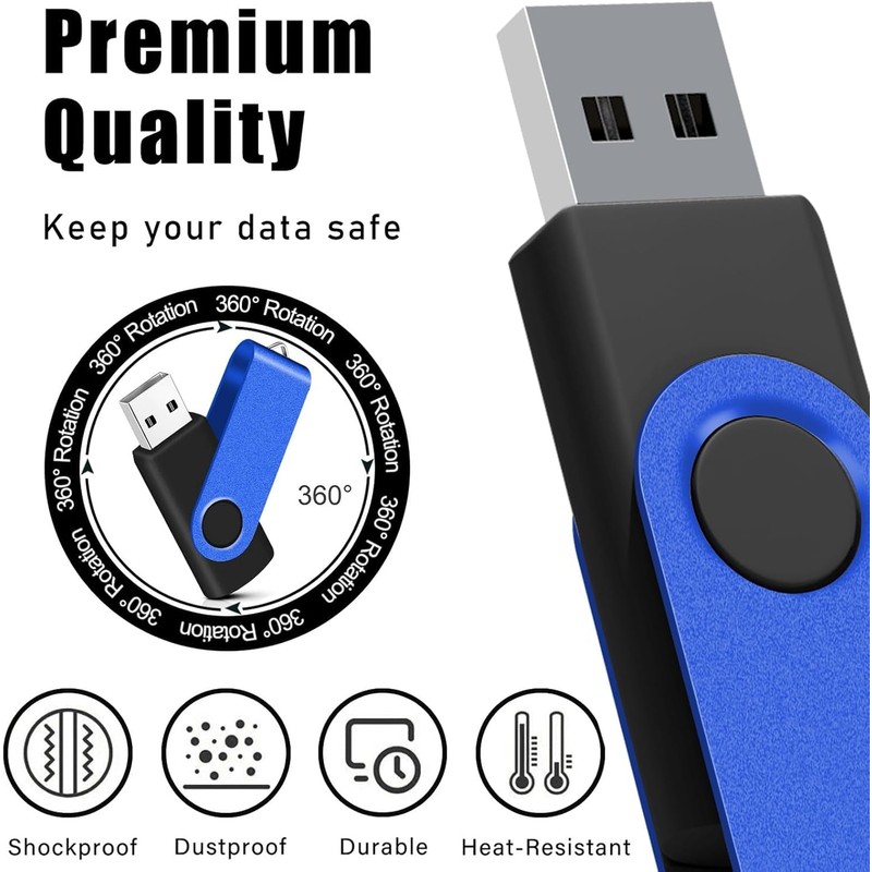 EASTBULL USB Stick 4GB 2Pack USB Memory Stick Pen Drive