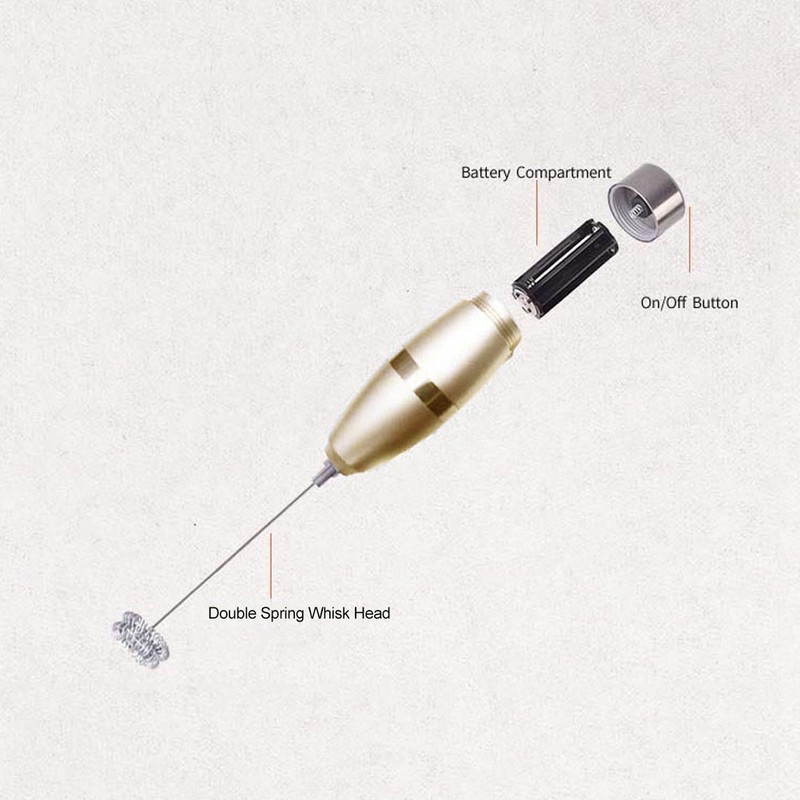 Stainless Steel Electric Milk Frother High Speed Handheld Foam Maker