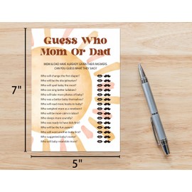 Huastatewolf Baby Shower Games for Boy, Boho Sun Find Who Mom or Dad Baby Shower Game, Sunshine Here Comes The Son Gender Reveal Games, Set of 25 Cards(Bohosun004)