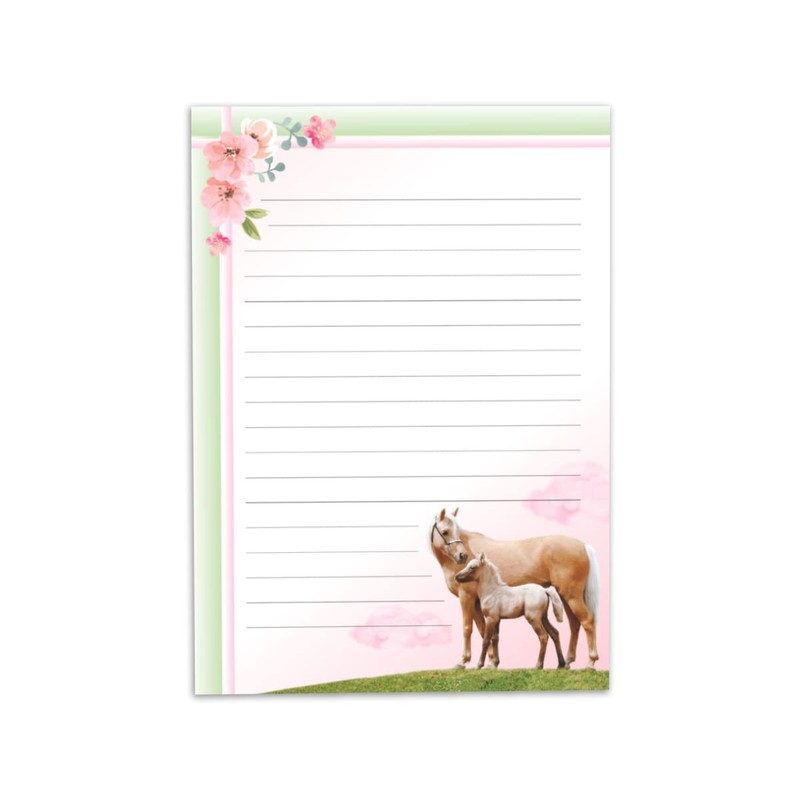 Writing Paper Set for Girls Horse with Foal Horses Letter