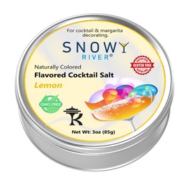 Snowy River Naturally Flavored Lemon Cocktail Salt (1x3oz Tin), Colored and Lemon Flavored Margarita Rimming Salt, Beverage Rimmer, Drink Salt, Decorative Salt for all occassions (Lemon)