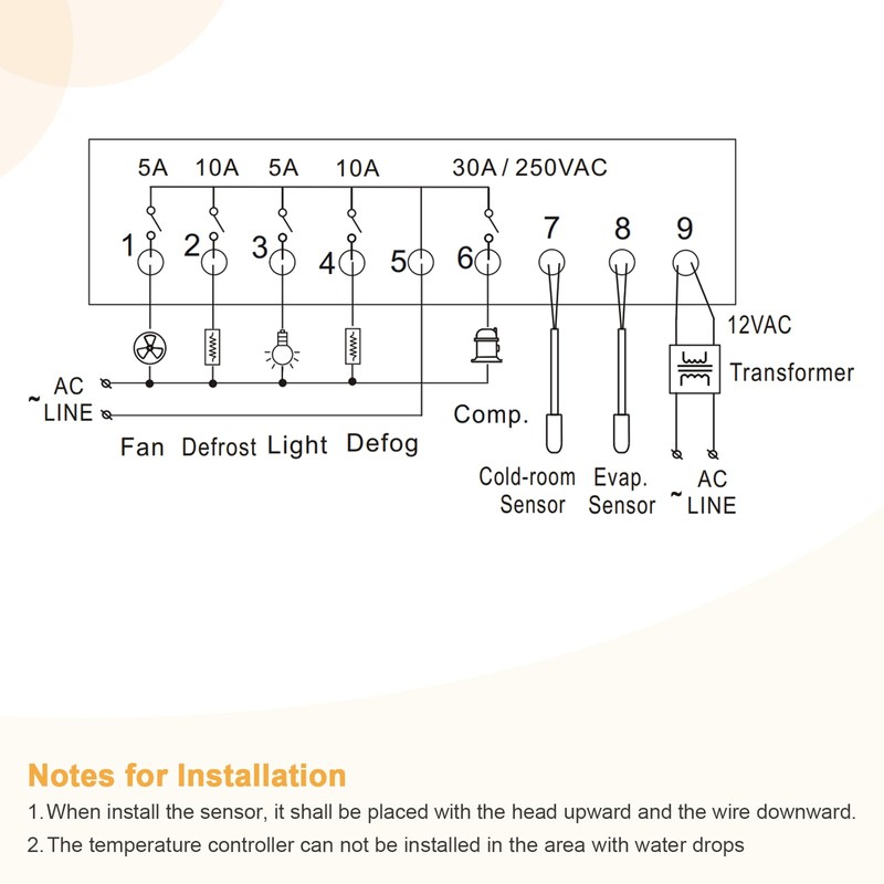 Consfly Electronic Temperature Controller Digital Thermostat, SF-205 Refrigerator Temperature Controller
