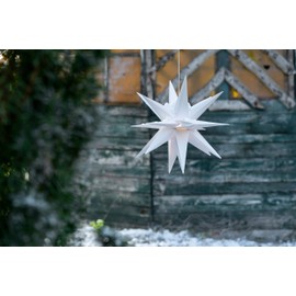 Novaliv Christmas Star Decorative Star 25 cm White Indoor and Outdoor LED with Schuko Plug Christmas Decoration Star Illuminated